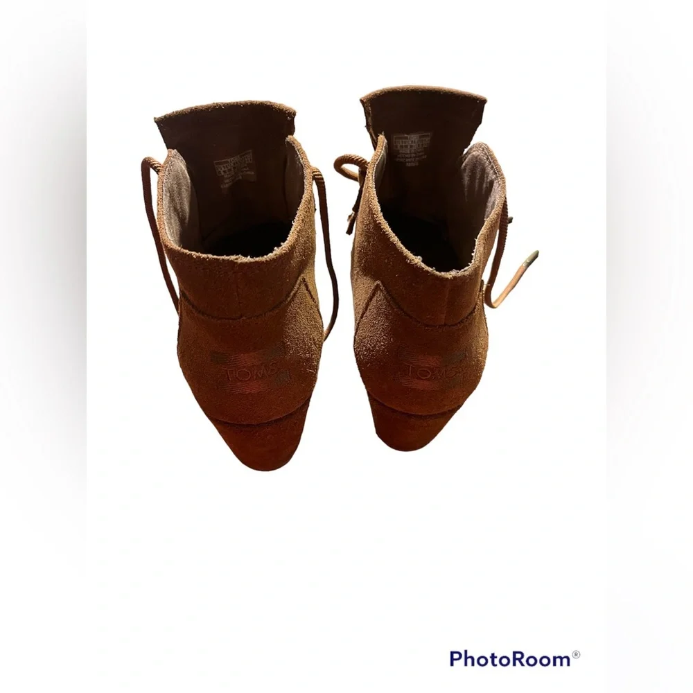 TOMS brand leather wedges. Size 6. Gently worn.